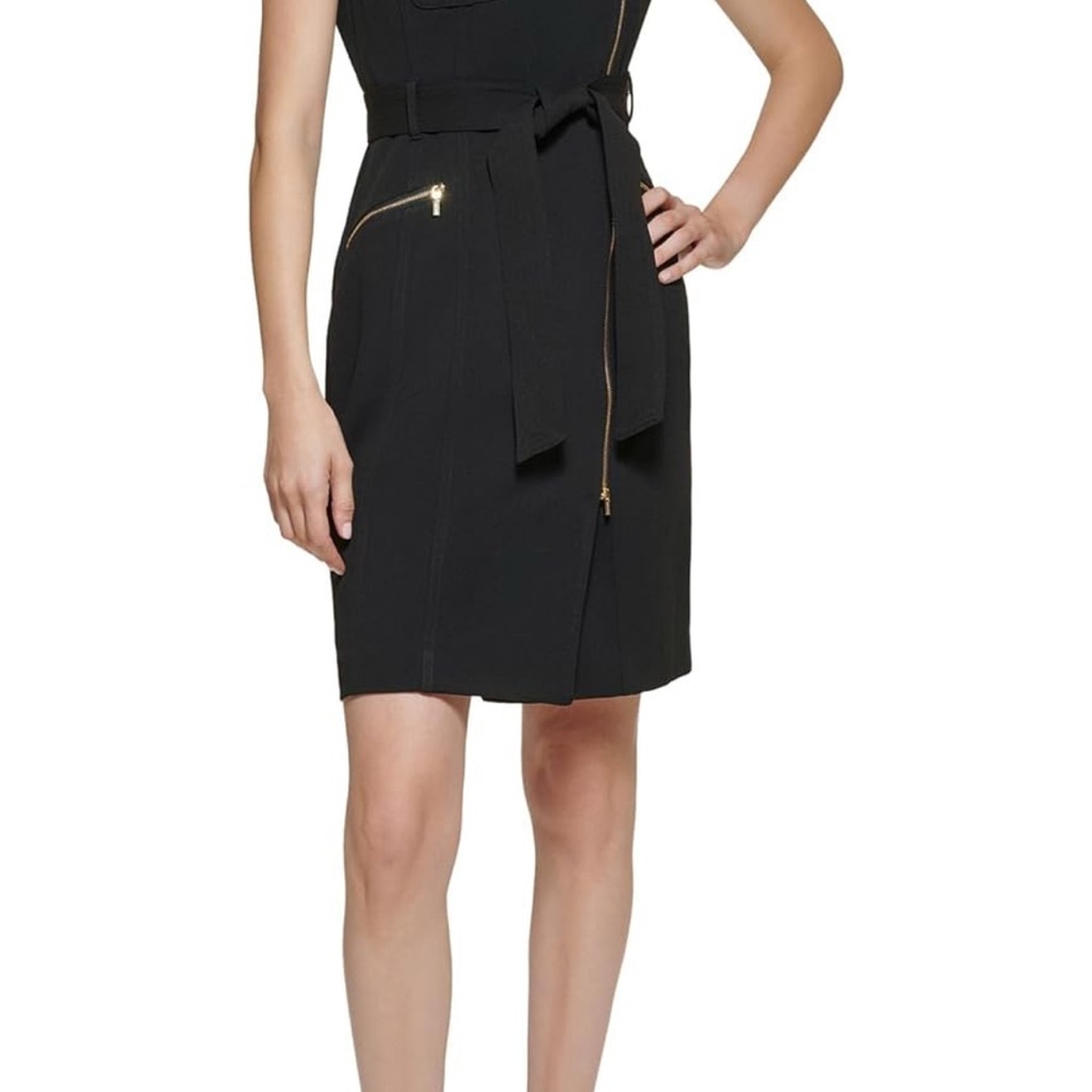 Calvin Klein Scuba Crepe Motto Dress